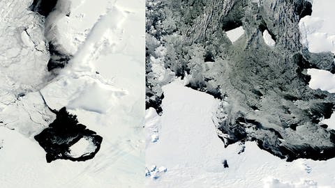 Gletscherschmelze in der Antarktis (Foto: picture-alliance / Reportdienste, picture alliance / AP Photo)