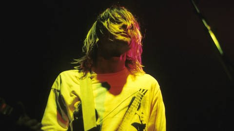 Kurt Cobain 1991 bei einem Nirvana-Konzert in London (Foto: imago images, imago images / Future Image)