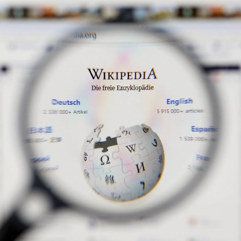 Wikipedia: Logo unter der Lupe (Foto: IMAGO, imago images / Future Image)