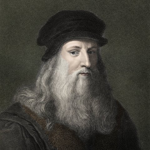 Leonardo da Vinci (1452 - 1519). Stich aus dem 19. Jahrhundert (Foto: IMAGO, imago images / Leemage)