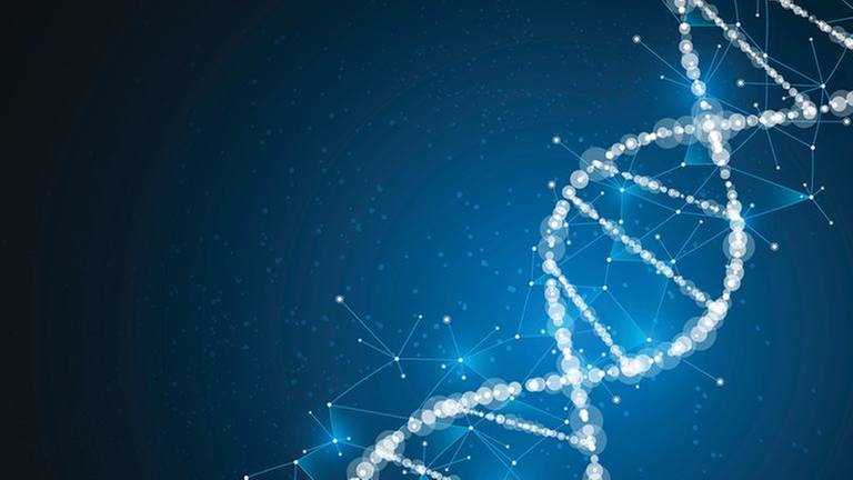 Die molekulare Struktur einer DNA auf blauem Hintergrund (Illustration) (Foto: Getty Images, Thinkstock -)