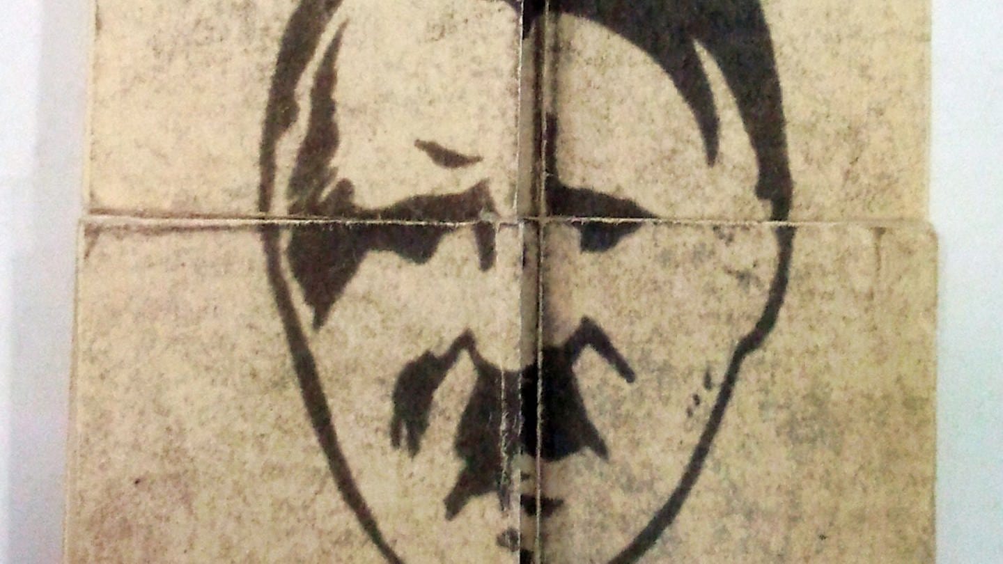 Hitler-Karikatur auf dem verbreiteten Faltblatt 