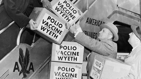 Polio-Impfstoff wird 1955 nach Europa verschifft (Foto: IMAGO, imago images / United Archives International)