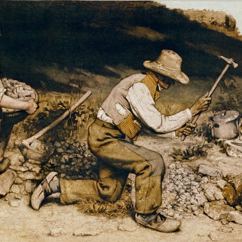 Courbet, Gustave, Die Steinklopfer . Dresden, Gemäldegalerie (Kriegsverlust) (Foto: picture-alliance / Reportdienste, picture alliance / akg-images | akg-images)