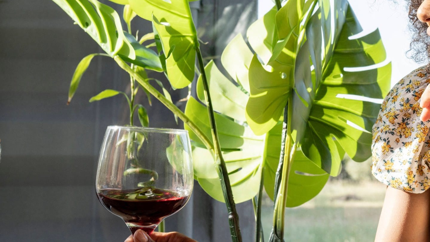 Eine Frau hat ein Glas Wein in der Hand (Foto: IMAGO, IMAGO / Westend61)
