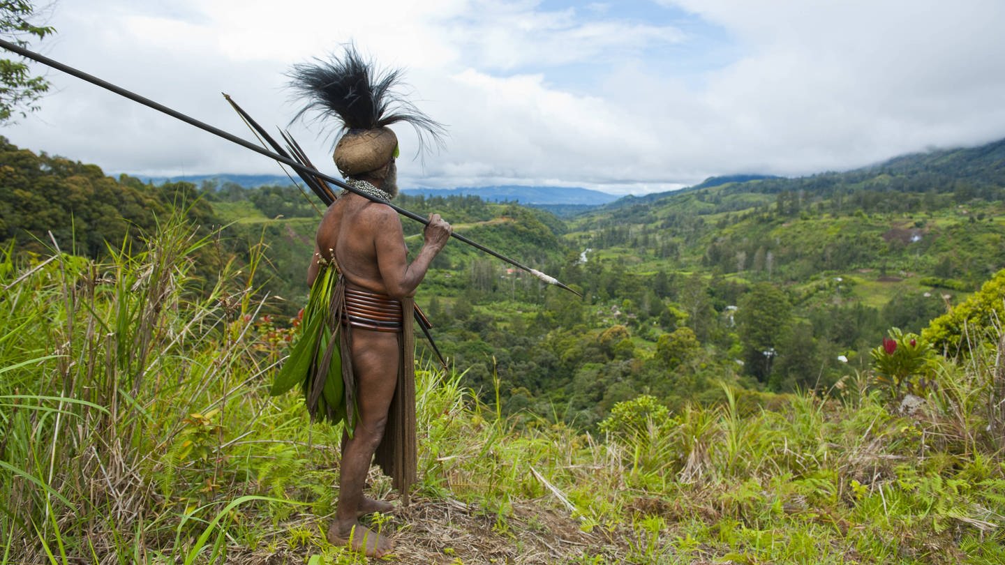 Traditionell gekleideter Stammeschef im Hochland, Paya, Highland, Papua-Neuguinea (Foto: IMAGO, IMAGO / imagebroker)