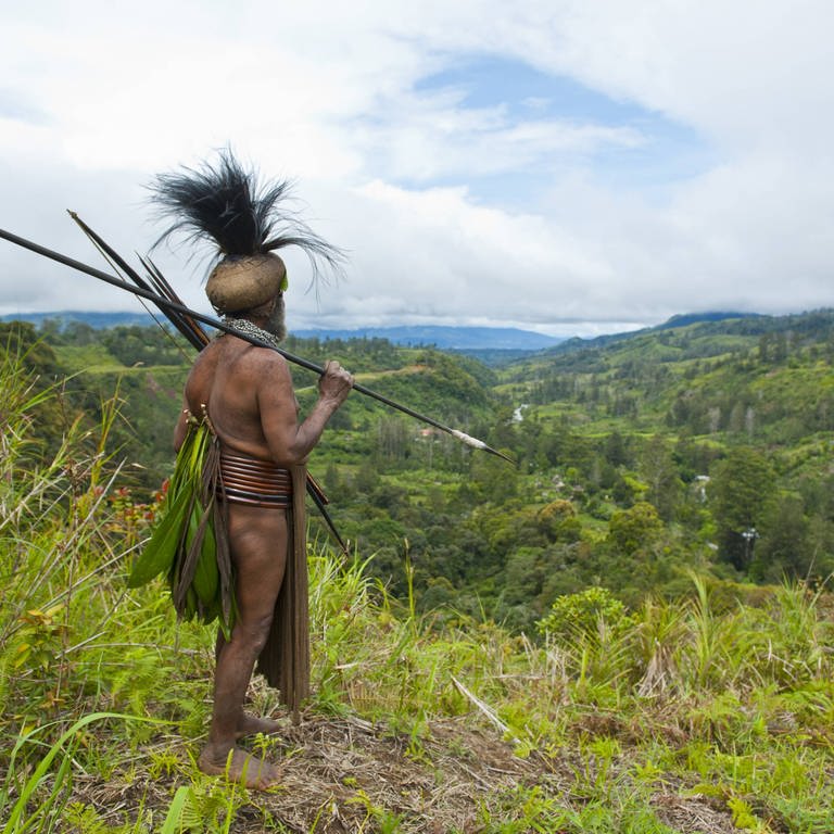 Traditionell gekleideter Stammeschef im Hochland, Paya, Highland, Papua-Neuguinea (Foto: IMAGO, IMAGO / imagebroker)