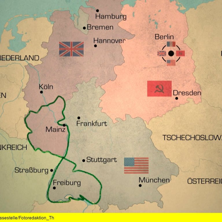 Die Besatzungszonen in Deutschland nach dem Zweiten Weltkrieg - Vorläufer von BRD und DDR (Foto: SWR)