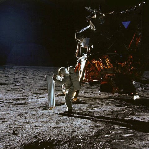 Mission Apollo 11: Astronaut Edwin "Buzz" Aldrin auf dem Mond am 20.7.1969  (Foto: IMAGO, imago/UPI Photo)