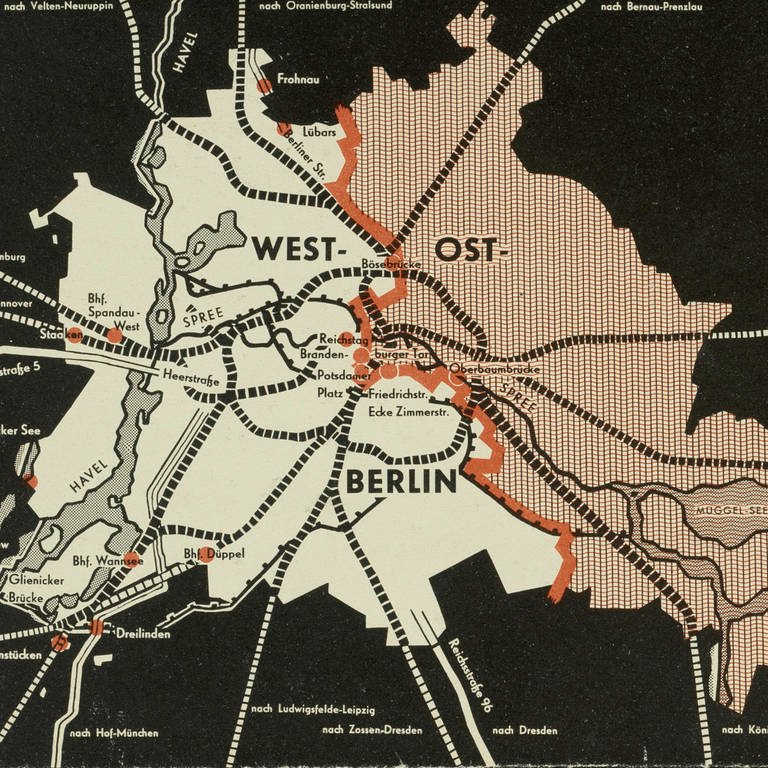 Karten vom geteilten Berlin mit den Sektorengrenzen (Foto: picture-alliance / Reportdienste, picture alliance / akg-images | akg-images)