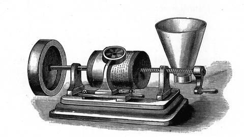 Edison-Phonograph (Zeichnung) (Foto: picture-alliance / Reportdienste, picture-alliance / Mary Evans Picture Library)