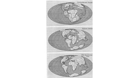 Kontinentalverschiebung; Darstellung von 1922 (Foto: IMAGO, IMAGO / Heritage Images)