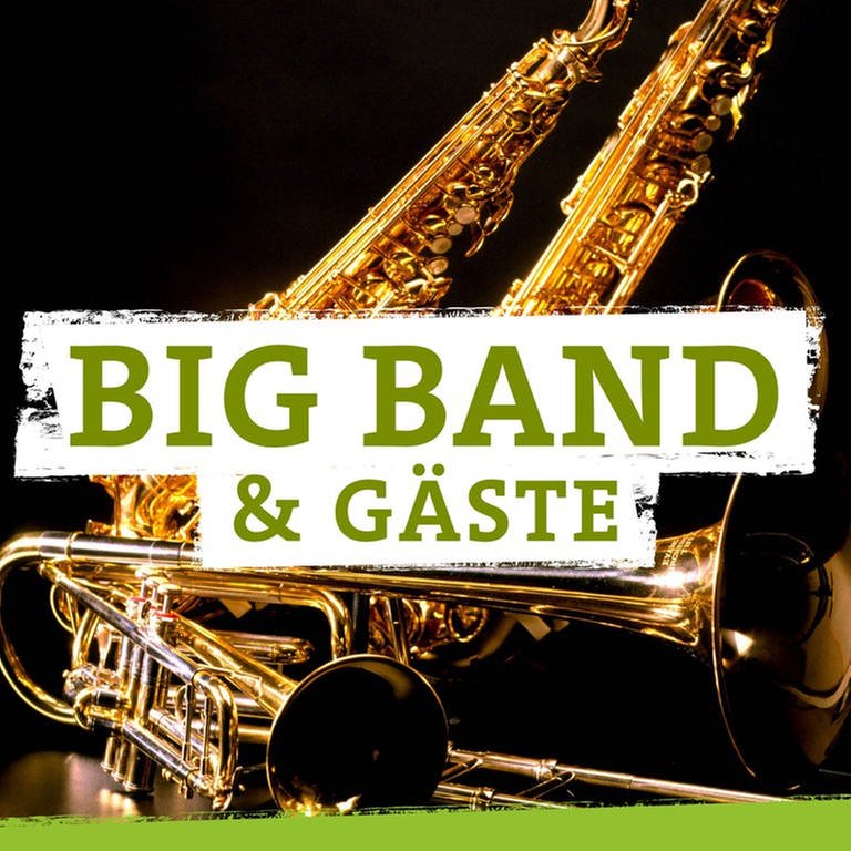 Blechblasinstrumente und der Schriftzug Big Band & Gäste (Foto: IMAGO, Peter Widmann, Montage: SWR)