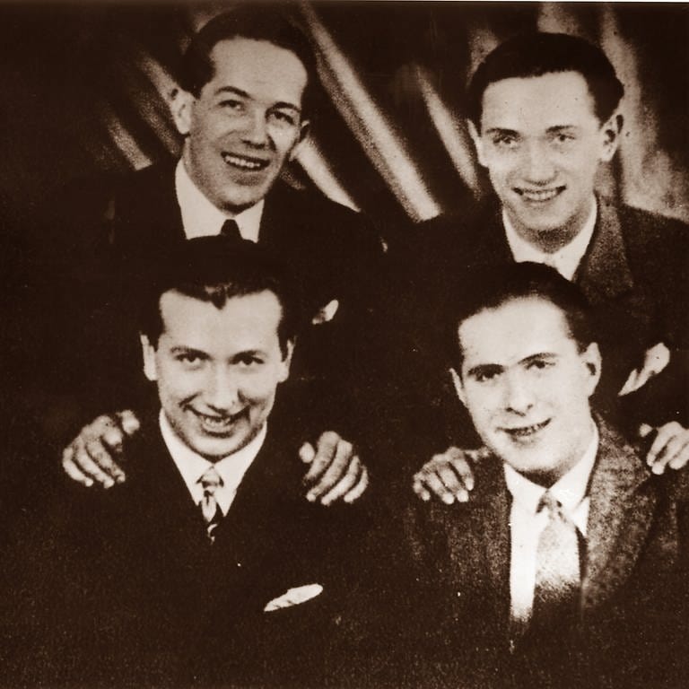 Ein Gruppenfoto der Comedian Harmonists in schwarz-weiß aus den 1920er-Jahren. (Foto: picture-alliance / Reportdienste, picture alliance / Keystone | Röhnert)