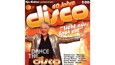 Plattencover von "disco"-Moderator Ilja Richter "40 Jahre disco" Jubiläums-CD. Bekannt wurde Ilja auch durch seine Sketche und die "Pauker"-Filme. (Foto: (Coverscan: Sony Music) - )