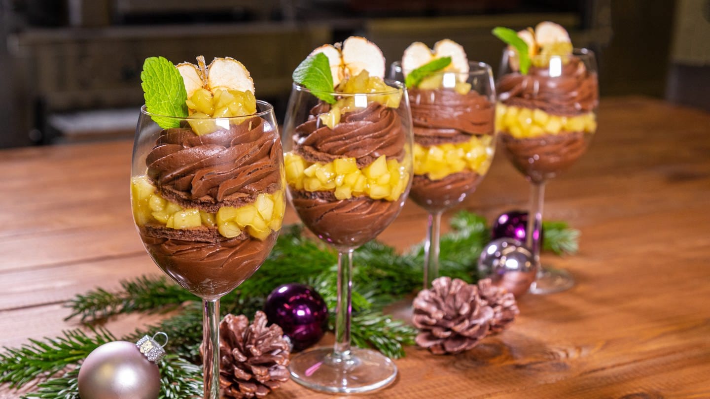 Weihnachtsmenü: Dessert mit Apfel und Lebkuchen (Foto: SWR, Corinna Holzer)