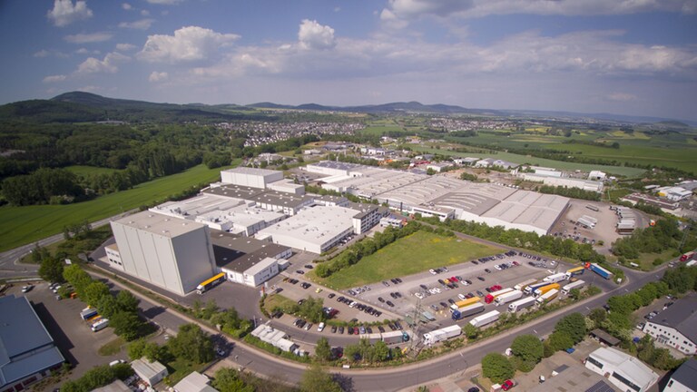 Werksgelände und Hallen des Windelproduzenten Ontex in Mayen bei Koblenz. (Foto: Pressestelle, Ontexglobal)