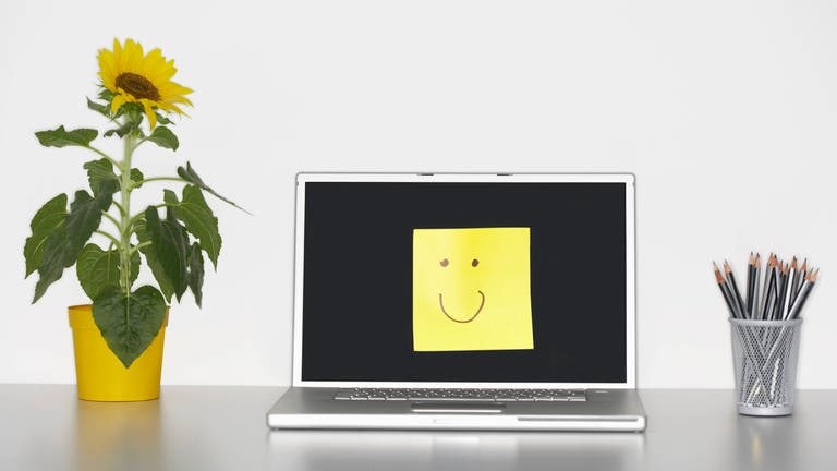 Smiley Face On Laptop Screen 