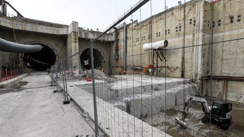 Ost- und Weströhre des Tunnels bei Rastatt für die Rheintalbahn (Foto: picture-alliance / dpa, Patrick Seeger)