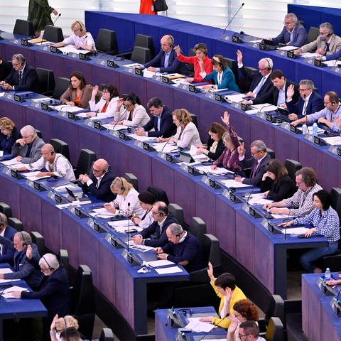 Abstimmung im Plenarsaal des Europäischen Parlaments in Straßburg