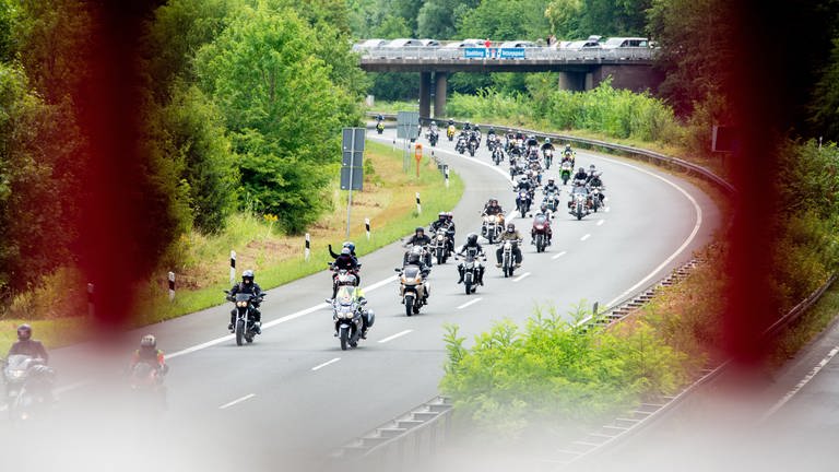 Motorradgruppe (Foto: dpa Bildfunk, picture alliance/dpa | Hauke-Christian Dittrich)