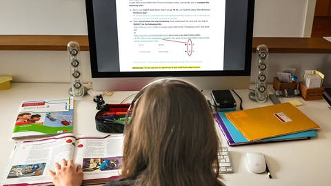 Ein zwölfjähriger Gymnasiast löst am Computer in seinem Zuhause seine Schulaufgaben. (Foto: dpa Bildfunk, picture alliance/dpa | Ulrich Perrey)