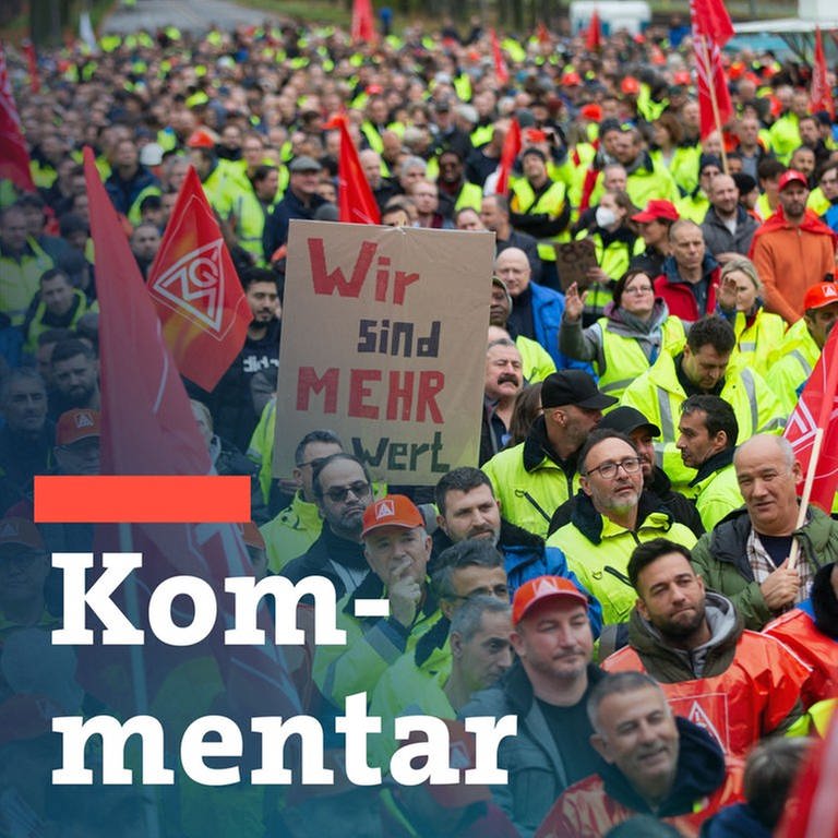 Beschäftigte von Ford und Mitarbeiter anderer Betriebe versammeln sich zu einer Demonstration und Kundgebung der Gewerkschaft IG Metall am Tor 24 des Ford-Werks in Köln Niehl. (Foto: dpa Bildfunk, Thomas Banneyer)