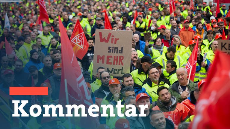 Beschäftigte von Ford und Mitarbeiter anderer Betriebe versammeln sich zu einer Demonstration und Kundgebung der Gewerkschaft IG Metall am Tor 24 des Ford-Werks in Köln Niehl. (Foto: dpa Bildfunk, Thomas Banneyer)