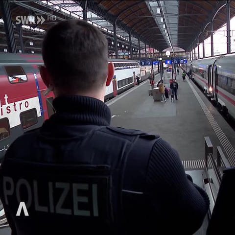 Bundespolizei am Bahnhof im Einsatz (Foto: SWR)