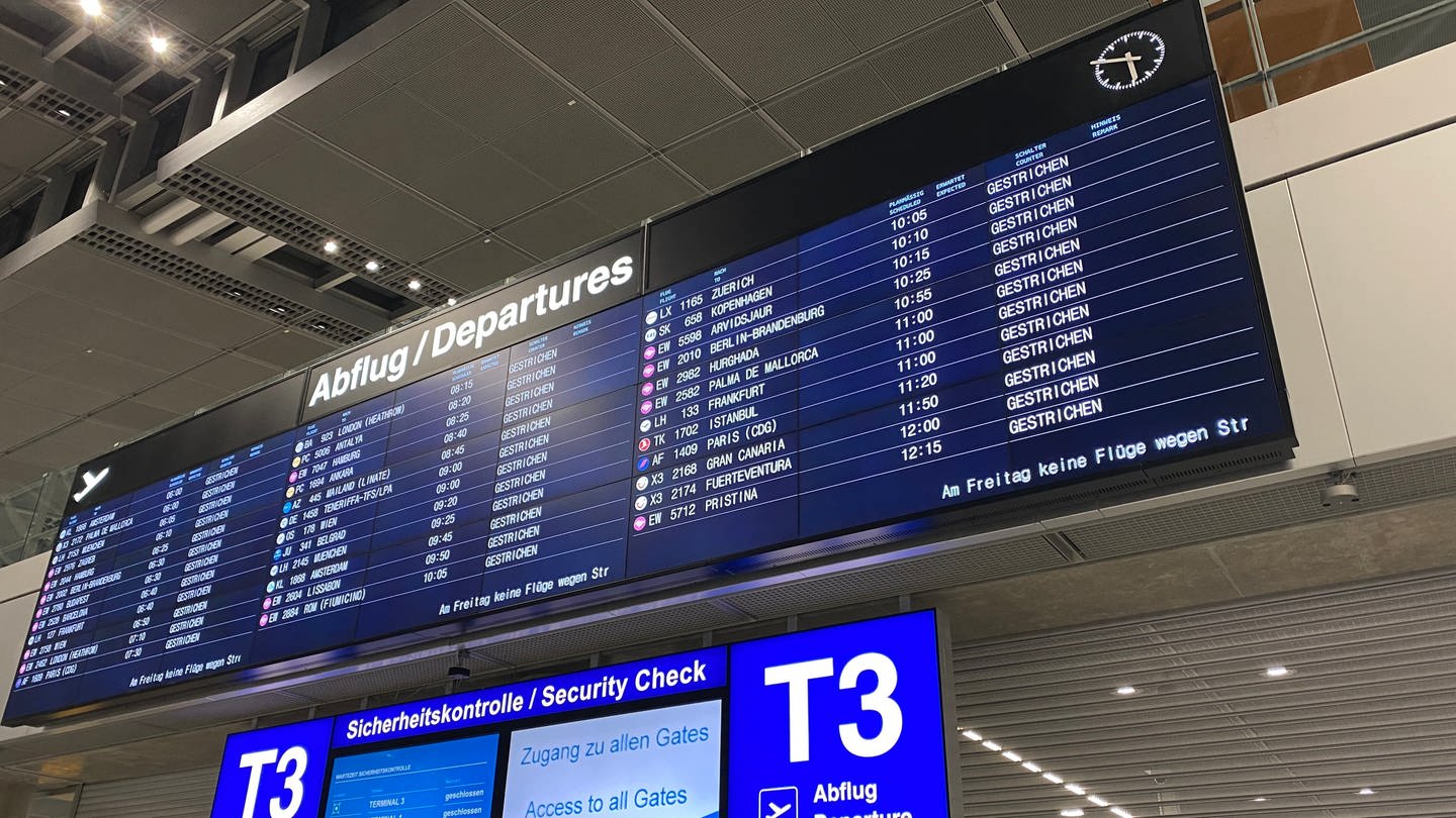 Streik: Keine Flüge vom Flughafen Stuttgart (Foto: SWR)