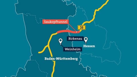 Karte des Saukopftunnels zwischen Baden-Württemberg und Hessen (Foto: SWR)