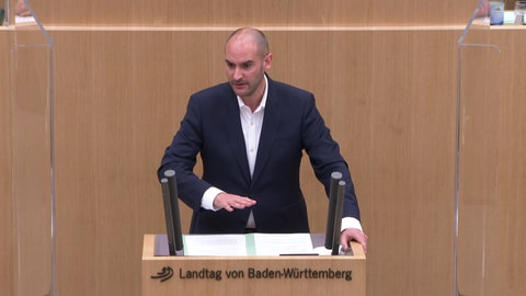 Finanzminister Danyal Bayaz spricht im Plenum des BW-Landtags (Foto: SWR)