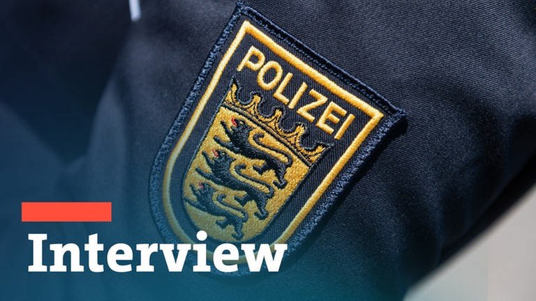 Das Wappen der Polizei Baden-Württemberg. (Foto: dpa Bildfunk, picture alliance/dpa | Silas Stein (Fotomontage SWR))