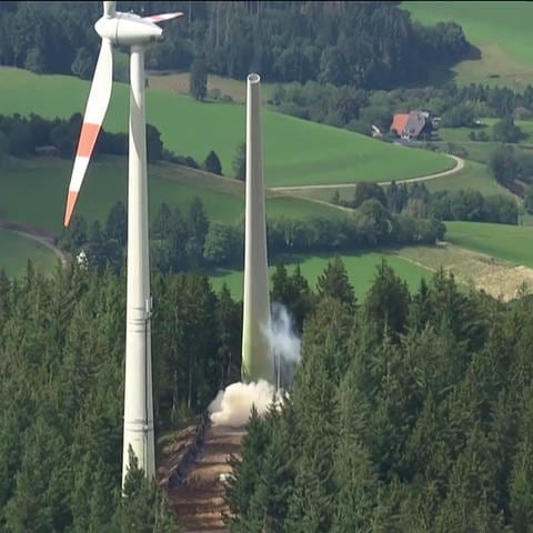 Sprengung Windkraftanlage Holzschlägermatte (Foto: SWR)