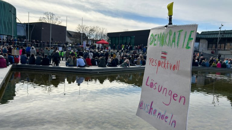 Am Samstag (9.3.) finden sich in Fellbach über 39 regionale Gruppen zu einer Kundgebung zusammen, um "für Menschenrechte, Demokratie und Vielfalt" zu protestieren. (Foto: SWR, Magdalena Haupt)