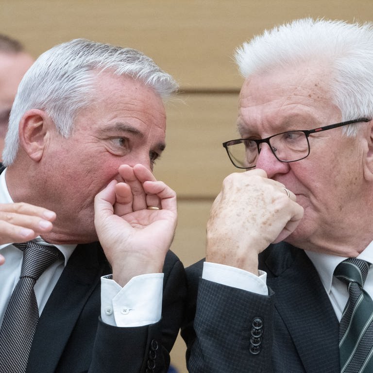 Strobl und Kretschmann im BW-Landtag (Foto: dpa Bildfunk, Picture Alliance)