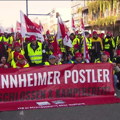 Streik der Mannheimer Postler (Foto: SWR)