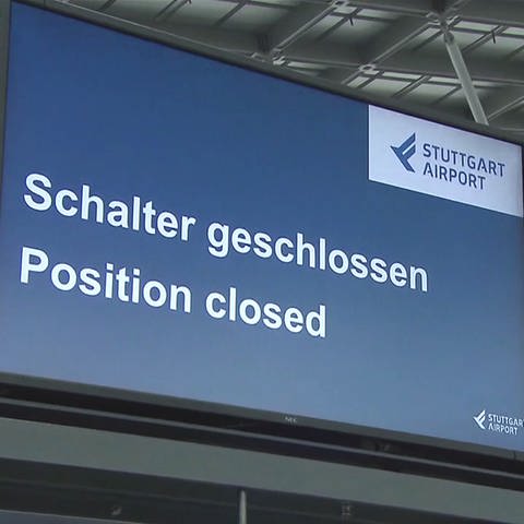 ein geschlossener Schalter im Stuttgarter Flughafen (Foto: SWR)