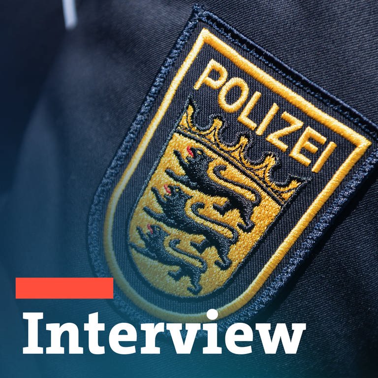 Das Wappen der Polizei Baden-Württemberg. (Foto: dpa Bildfunk, picture alliance/dpa | Silas Stein (Fotomontage SWR))
