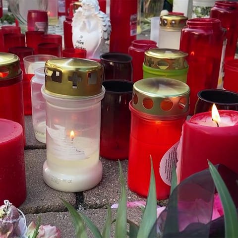 Kerzen am Tatort in Wiesloch