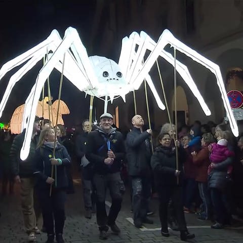 Leuchtende Spinnenfigur (Foto: SWR)