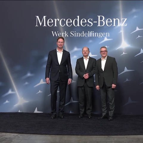 Betriebsversammlung bei Mercedes mit Scholz (Foto: SWR)