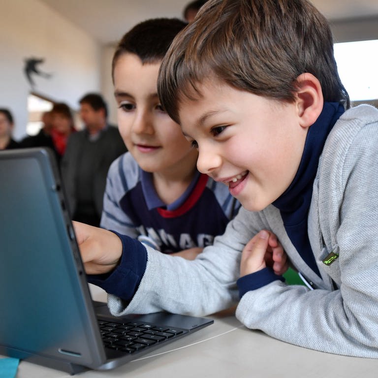 Schüler an einem Computer mit einem Lernprogramm (Foto: dpa Bildfunk, picture alliance / Martin Schutt / dpa)