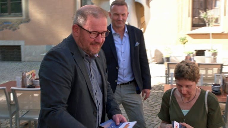 FDP-Kandidat Andreas Glück bei einer Wahlkampfveranstaltung in Ulm