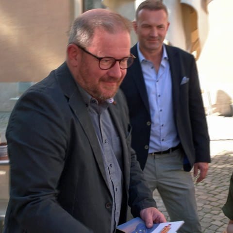 FDP-Kandidat Andreas Glück bei einer Wahlkampfveranstaltung in Ulm