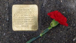 Ein Stolperstein in Konstanz erinnert an Pius Moser. (Foto: SWR)