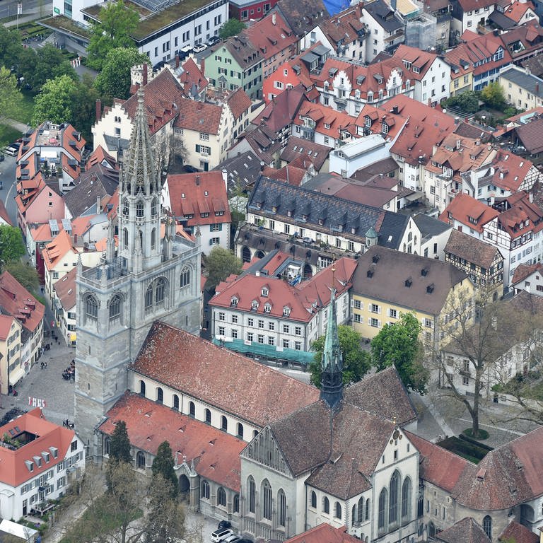 Konstanzer Altstadt mit Münster von oben (Foto: dpa Bildfunk, picture alliance/Felix Kästle/dpa)