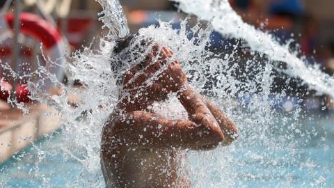Abkühlung Schwimmbad bei Hitzewelle (Foto: picture-alliance / Reportdienste, Thomas Warnack)
