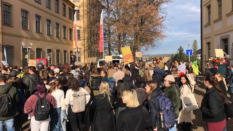 Studierende der Pädagogischen Hochschule Weingarten demonstrieren.  (Foto: SWR, Robert Müller)