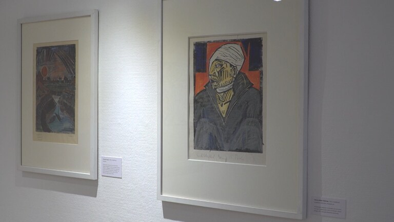Zwei Werke des Künstlers Erich Heckel hängen an der Wand (Foto: SWR)